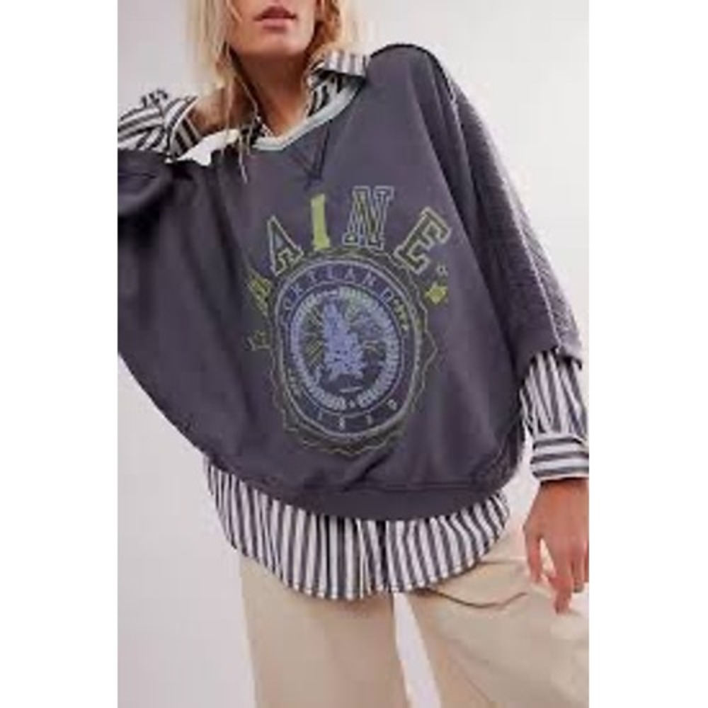 Free People We The Free Must Have Pullover Portland Maine Graphic Sweatshirt